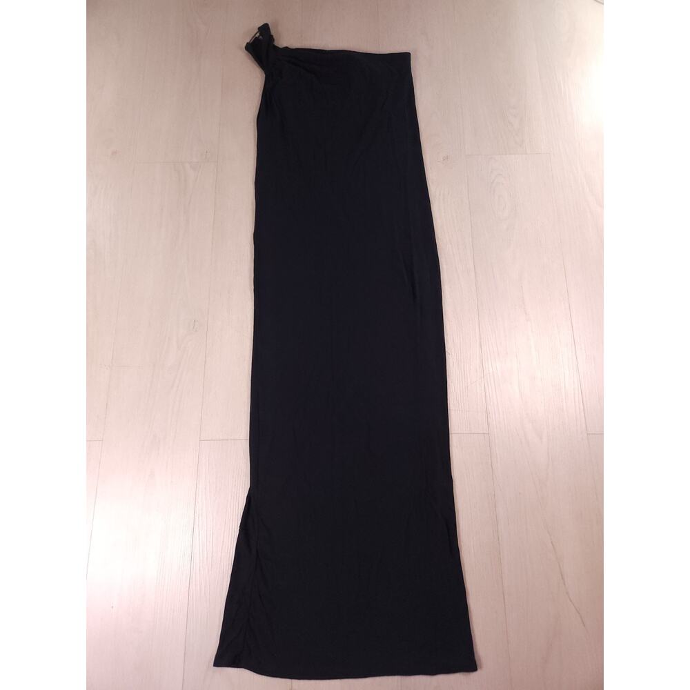 Beau Soleil S-M 100% Bamboo Maxi Dress Black Metal Ring Strap Eco Friendly